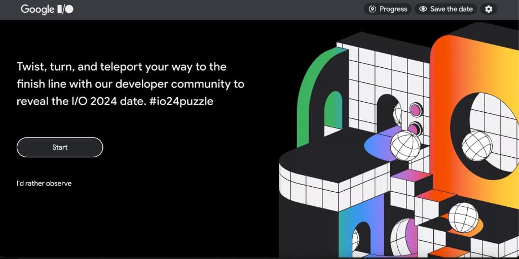 Google I/O 2024 Save the Date interactive puzzle